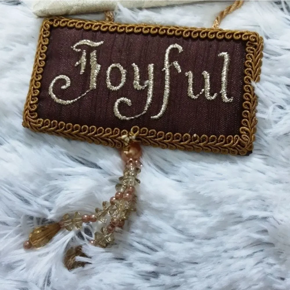 Tree Ornaments Set of Two Embroidered Brocade‎ Picture Frames 3